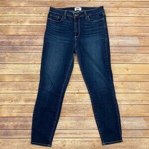 Paige Hoxton Crop Jeans in Ripple Dark Wash